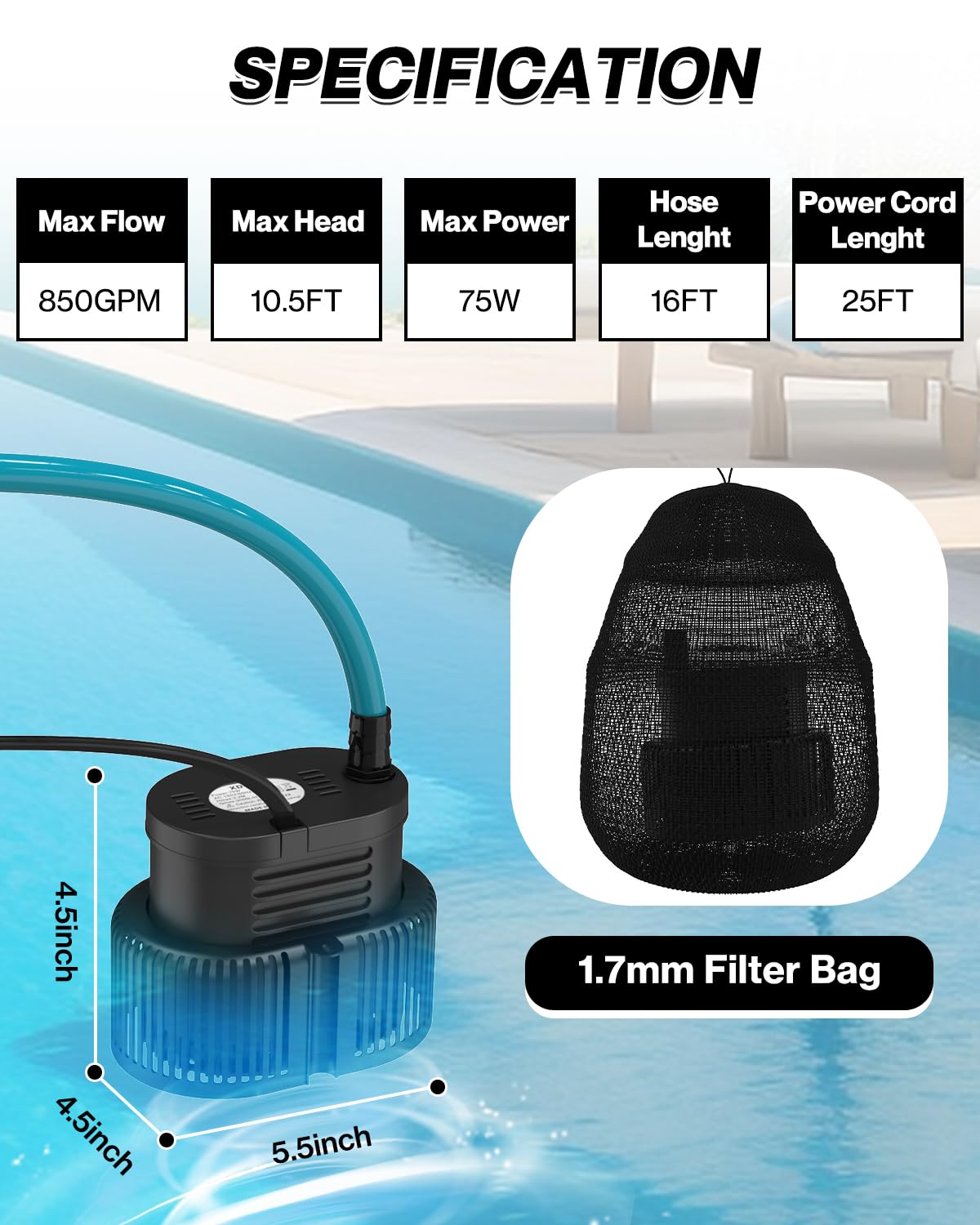 AgiiMan pump featuring IPX8 waterproof design for wet outdoor conditions.