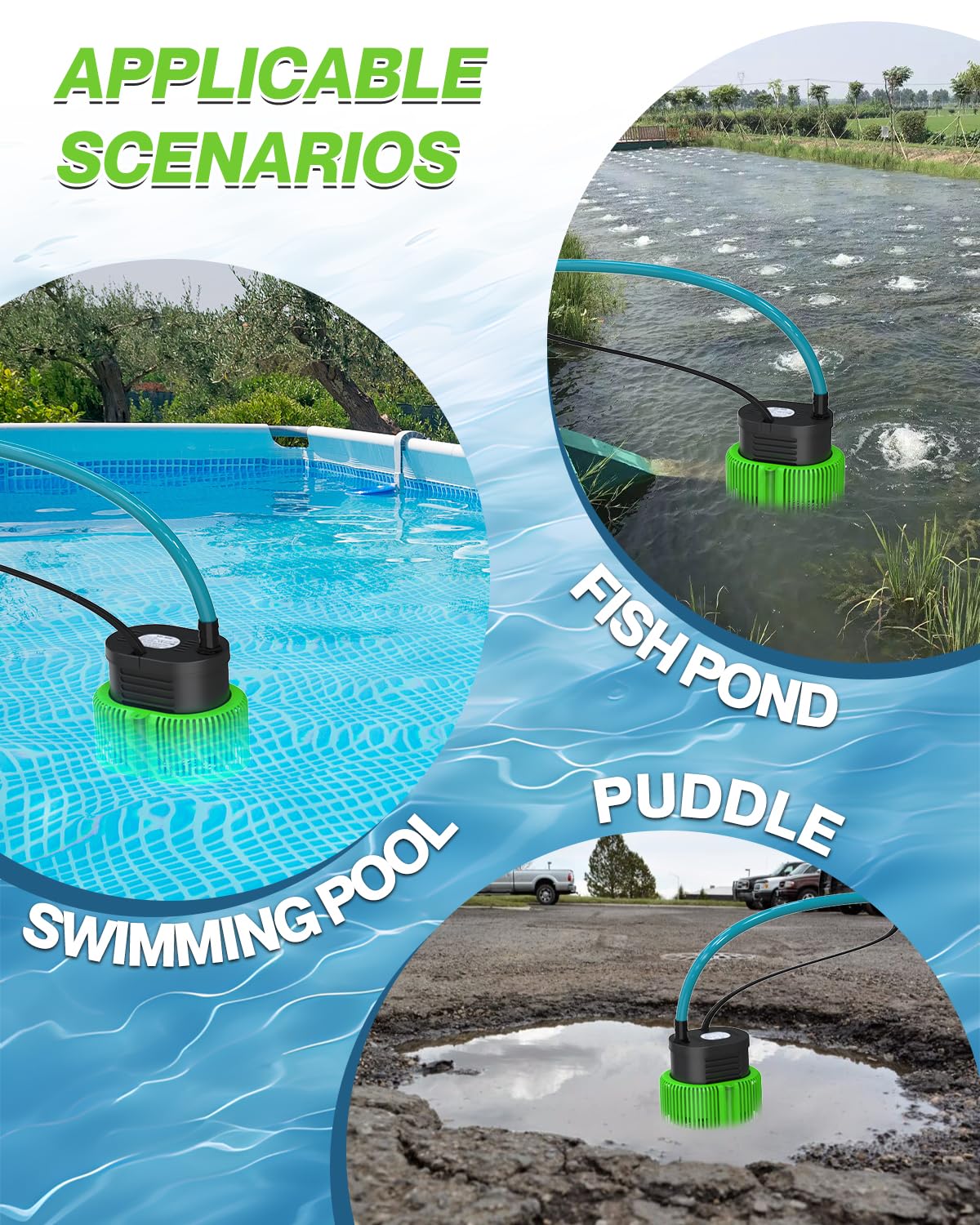 AgiiMan pool cover pump, temperature-control feature, protects from dry running.
