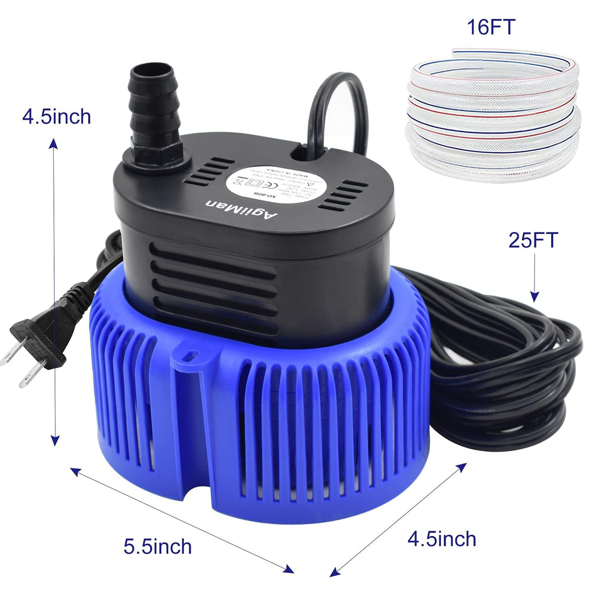 AgiiMan pool pump with thermal protection for safe outdoor operation.