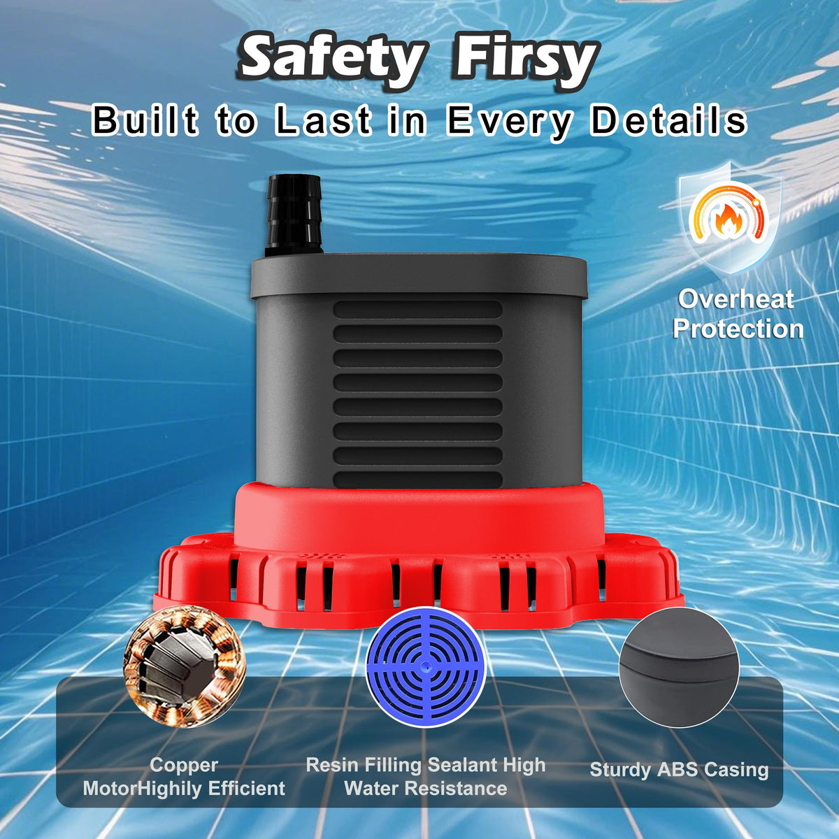AgiiMan pump with three connectors for common pipe sizes