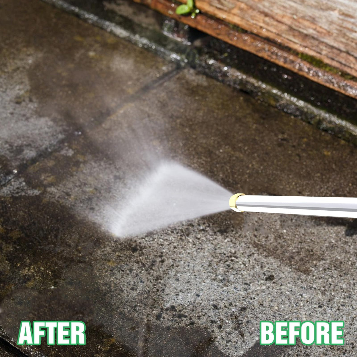 AgiiMan waterproof-fittings resist water exposure during garden cleaning.