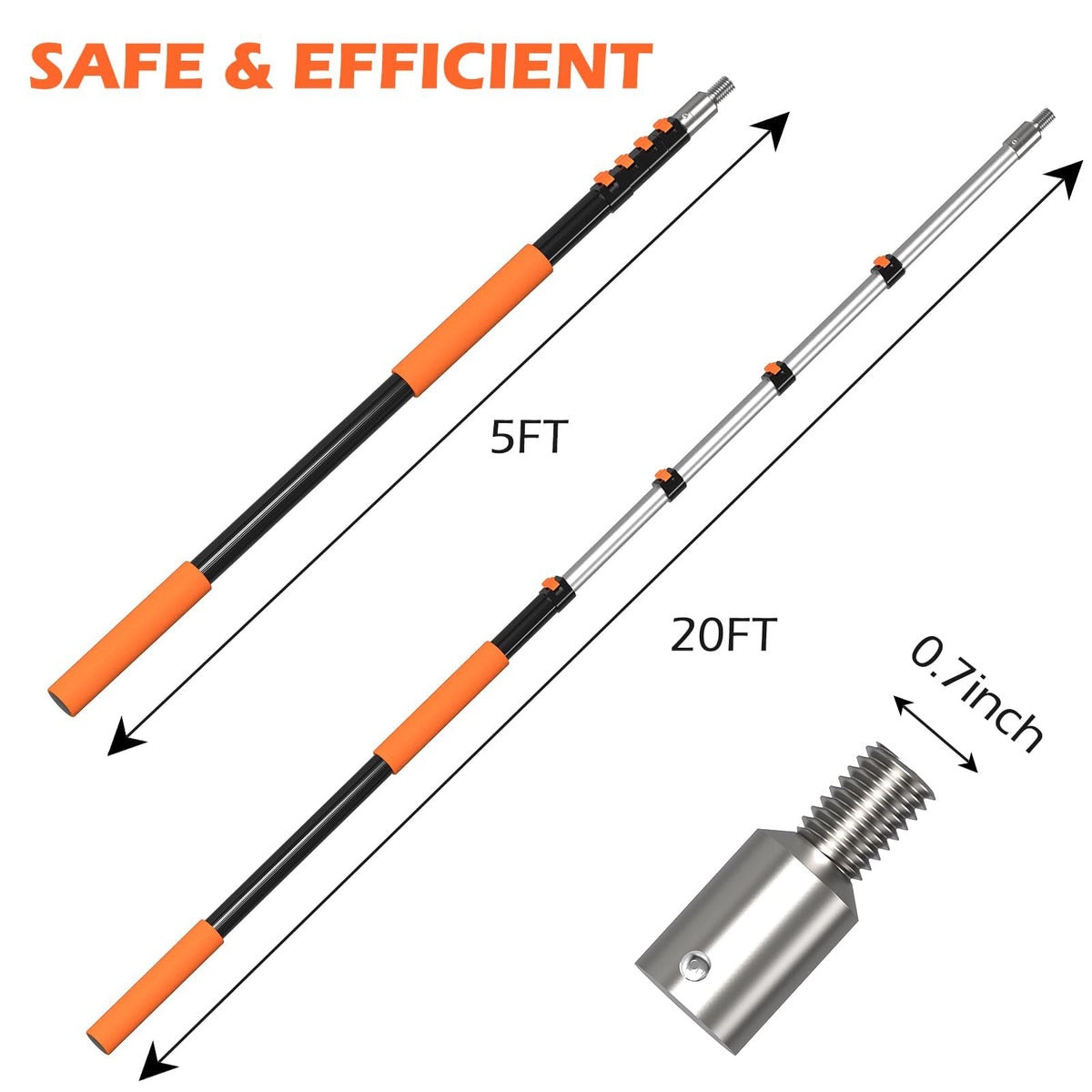 AgiiMan lightweight yet sturdy pole suited for overhead tasks without ladder risks