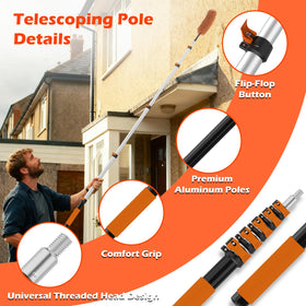 AgiiMan flip-lock mechanism enables quick, secure adjustments for elevated painting and cleaning