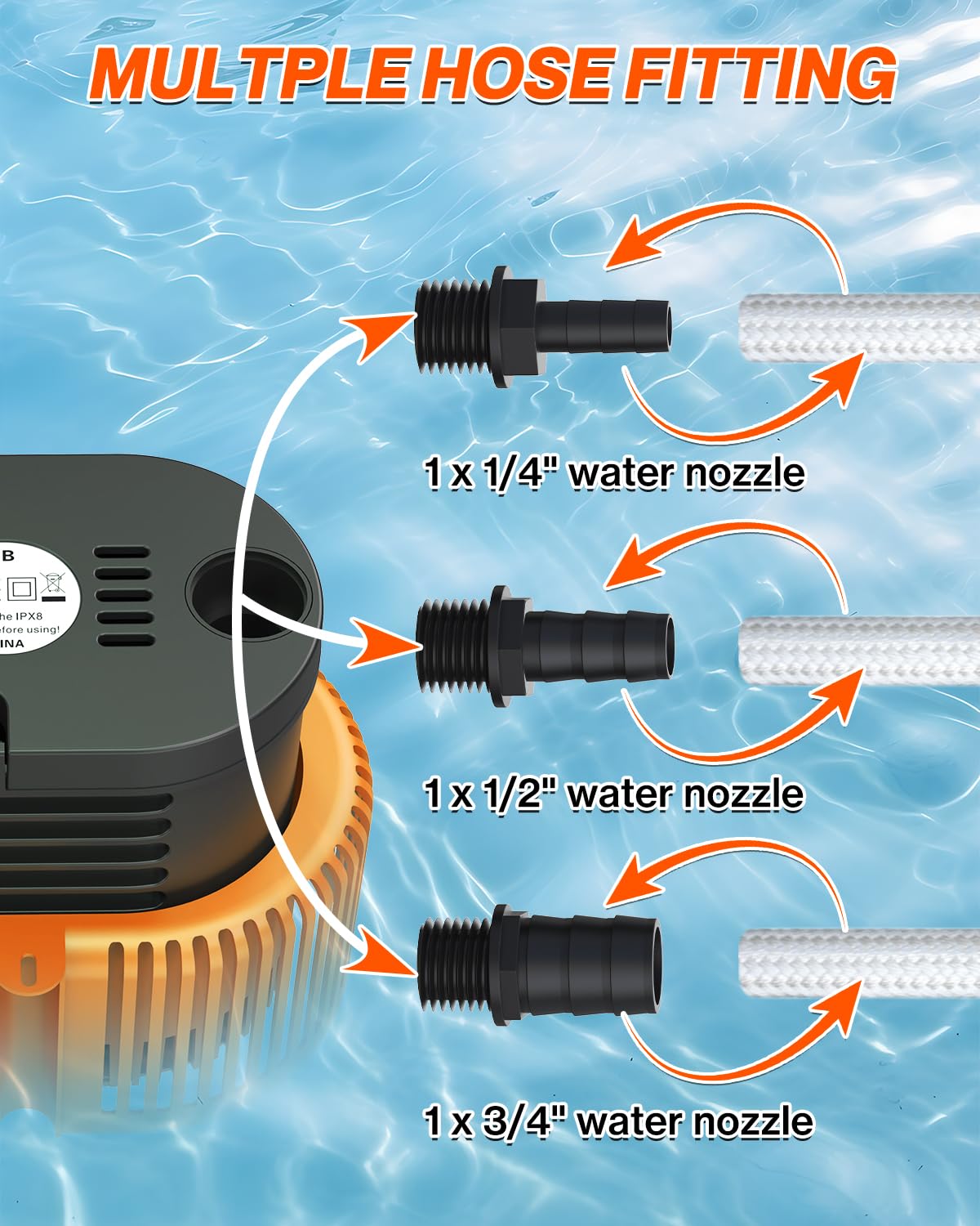 AgiiMan pump features a 25 ft power cord for distant outlets.