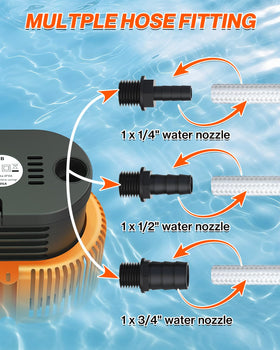 AgiiMan pump features a 25 ft power cord for distant outlets.