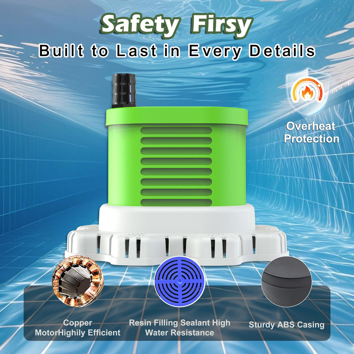 AgiiMan pool-cover-pump-auto-shutoff image shows overheating protection.