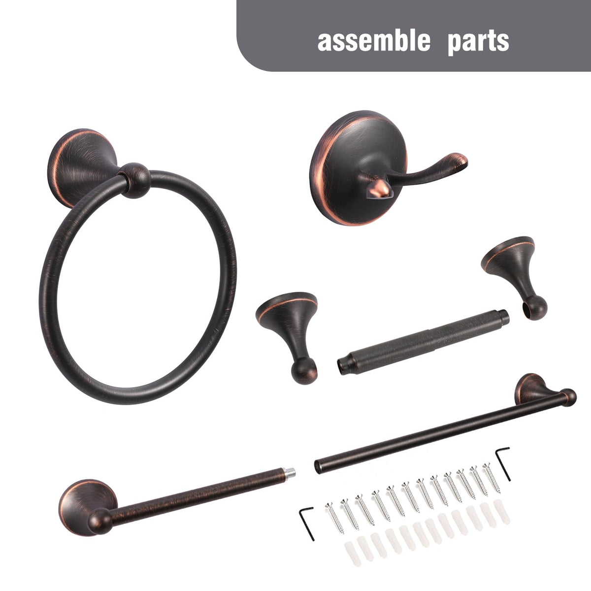 AGKXHDEC towel ring in oil-rubbed bronze for quick access and organization.