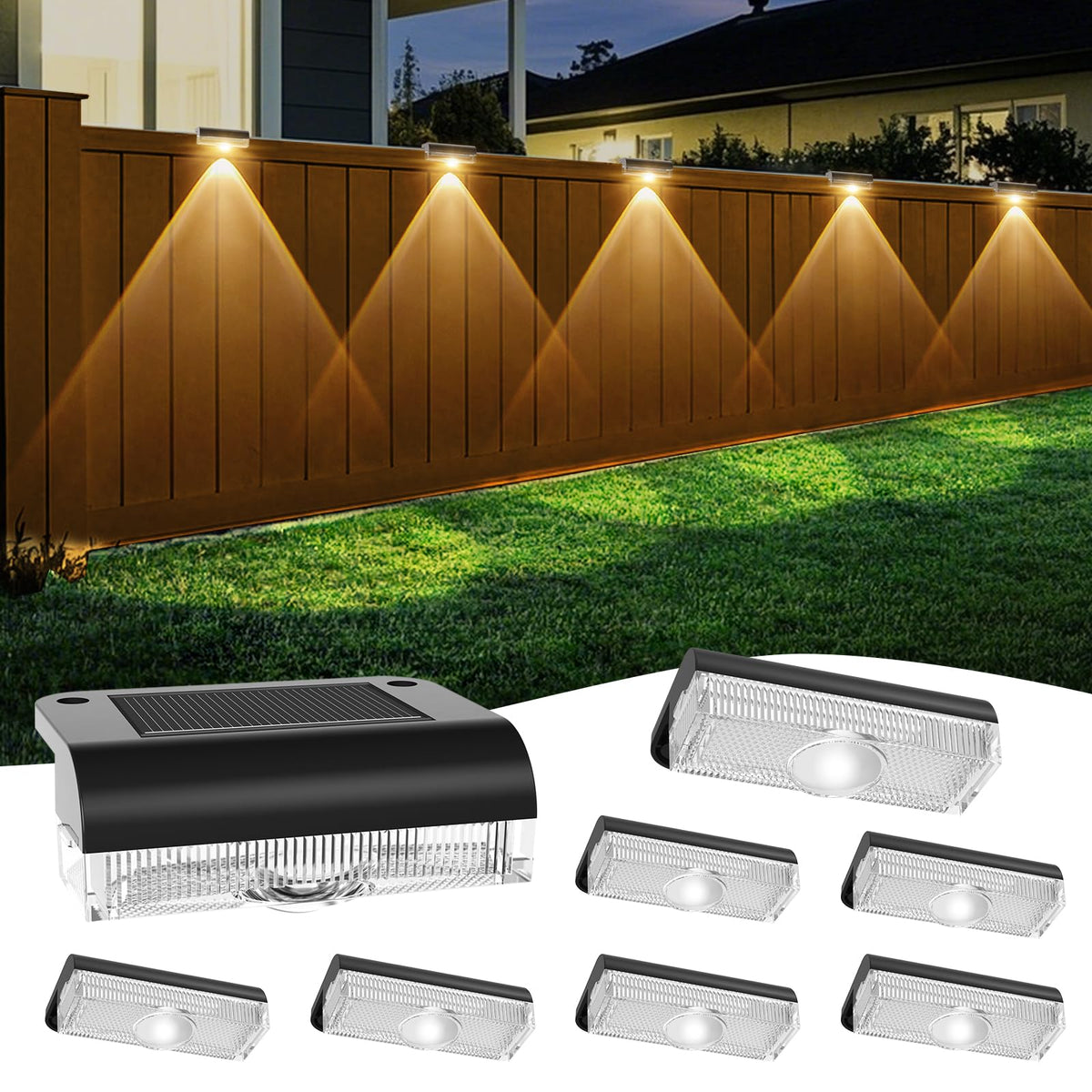 AGOTD solar fence light with lens focus for bright fence illumination