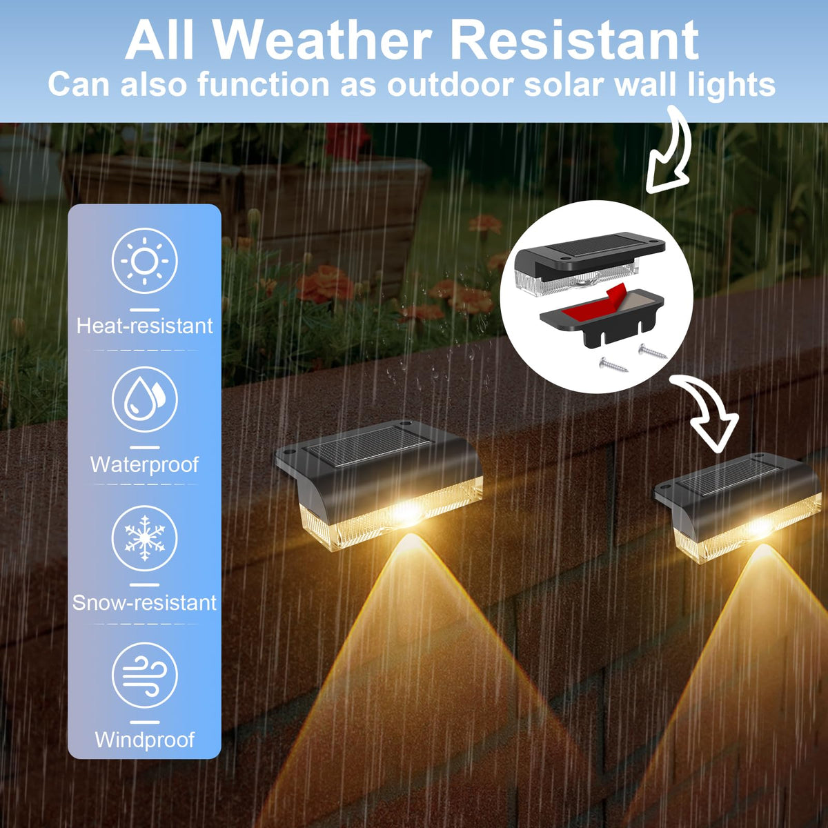 AGOTD waterproof ABS fence light withstands rain and wind