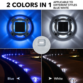 AGPTEK solar driveway light in cool white mode brightens pathways safely.