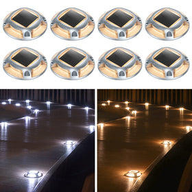 AGPTEK solar driveway lights panel—durable outdoor indicator for clear nighttime guidance.