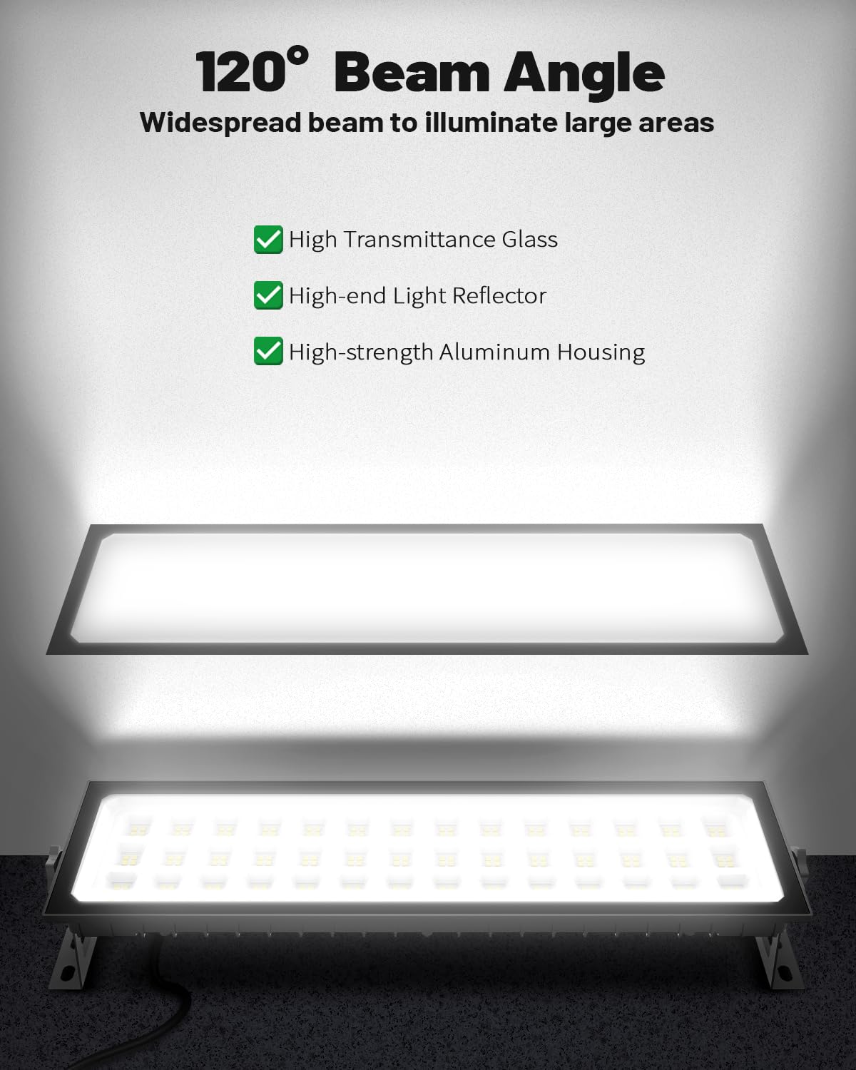 AGranTOP 120-degree beam angle image highlights even coverage with minimal glare