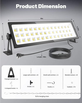 AGranTOP wide 15-inch light bar captures extended illumination across workbenches