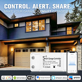 AGSHOME wifi garage door app control showing quick smartphone setup