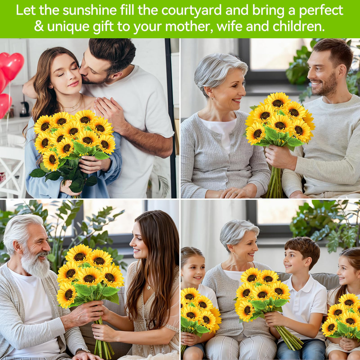 Ahaorigin gift-pack sunflower lights add joyful outdoor ambiance for moms.