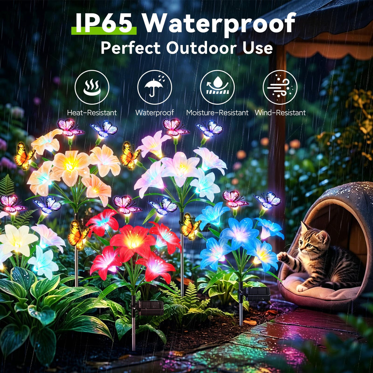 Ahaorigin IP65 waterproof garden lights withstand rain and snow