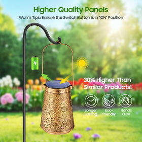 Waterproof IP65 lanterns endure rain and snow for lasting outdoors.