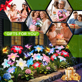 Ahaorigin night garden ambience created by solar lily lights
