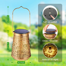 Two-pack Ahaorigin solar lanterns batch lights up a quiet yard.