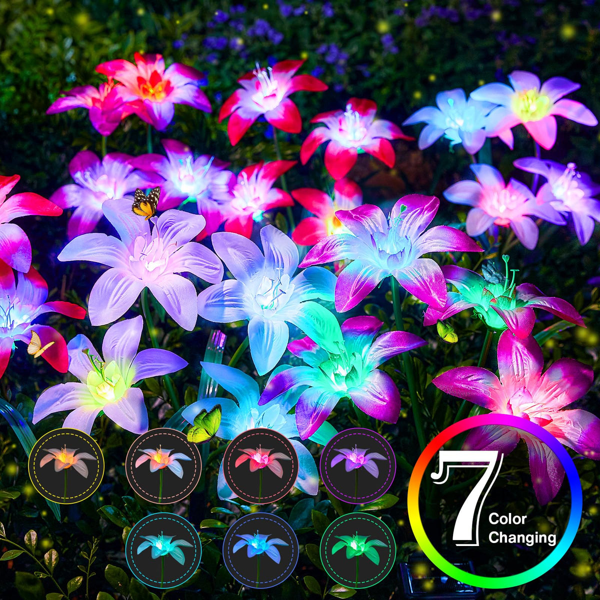 Eight-stem Lily set arranged to create a colorful yard display