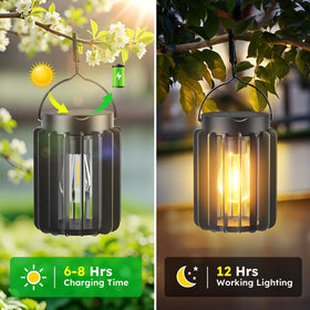 Ahaorigin dusk-dawn sensor lanterns automatically illuminate during evening gatherings.