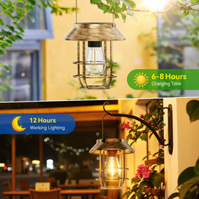 Ahaorigin lantern features an elegant metal hook for easy exterior hanging.