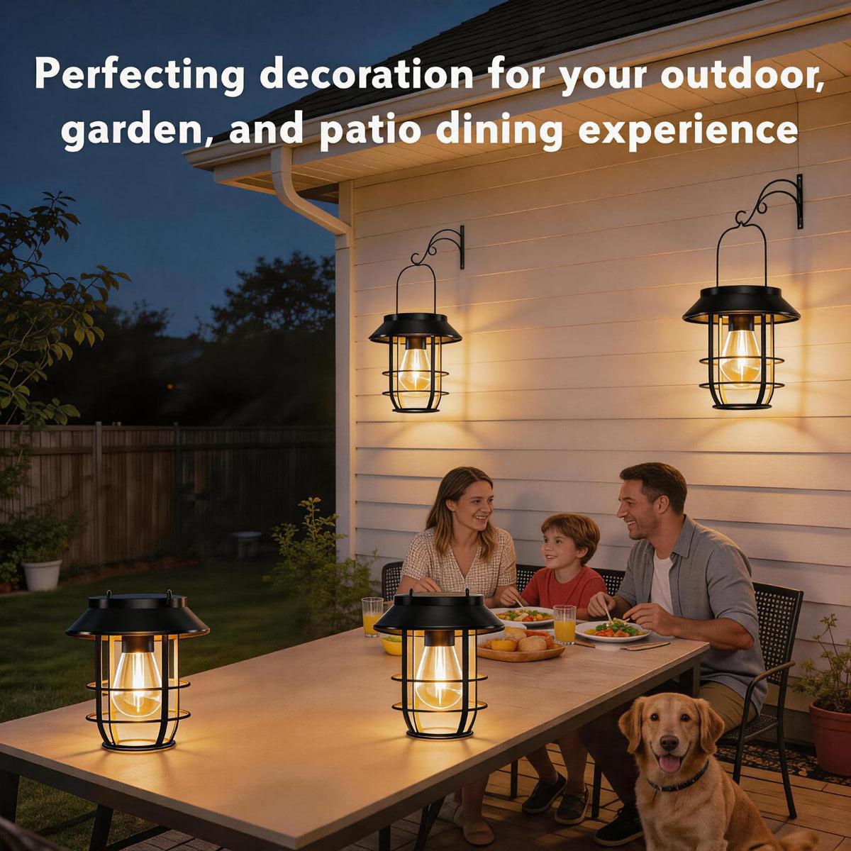 Ahaorigin lantern with hanging metal hook for wall or branch installation