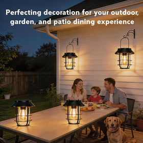 Ahaorigin lantern with hanging metal hook for wall or branch installation
