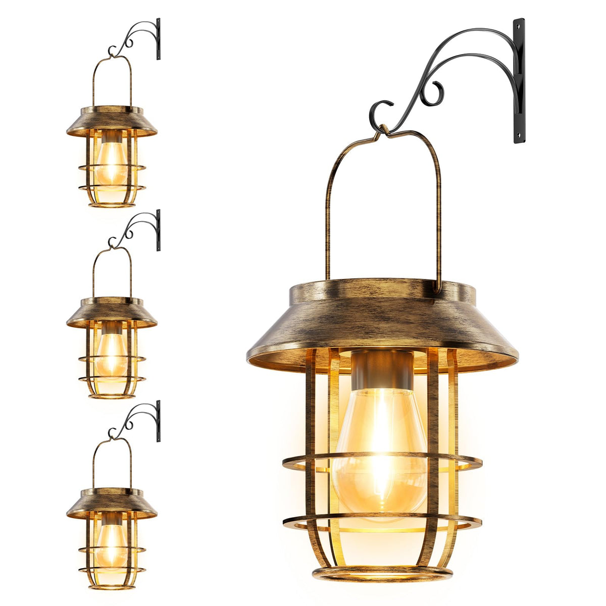 Ahaorigin solar lantern with wall-hook detail provides stylish porch illumination.