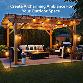 Ahaorigin lantern brightens a patio or walkway for evening gatherings.