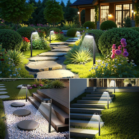 Ahaorigin solar pathway lights in use on a walkway enhancing safety and ambiance