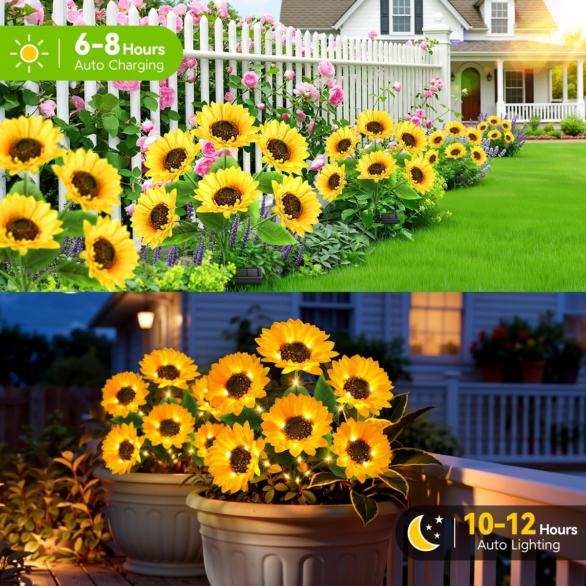 Ahaorigin solar sunflower 18-bright LEDs deliver long-lasting warm light for paths.