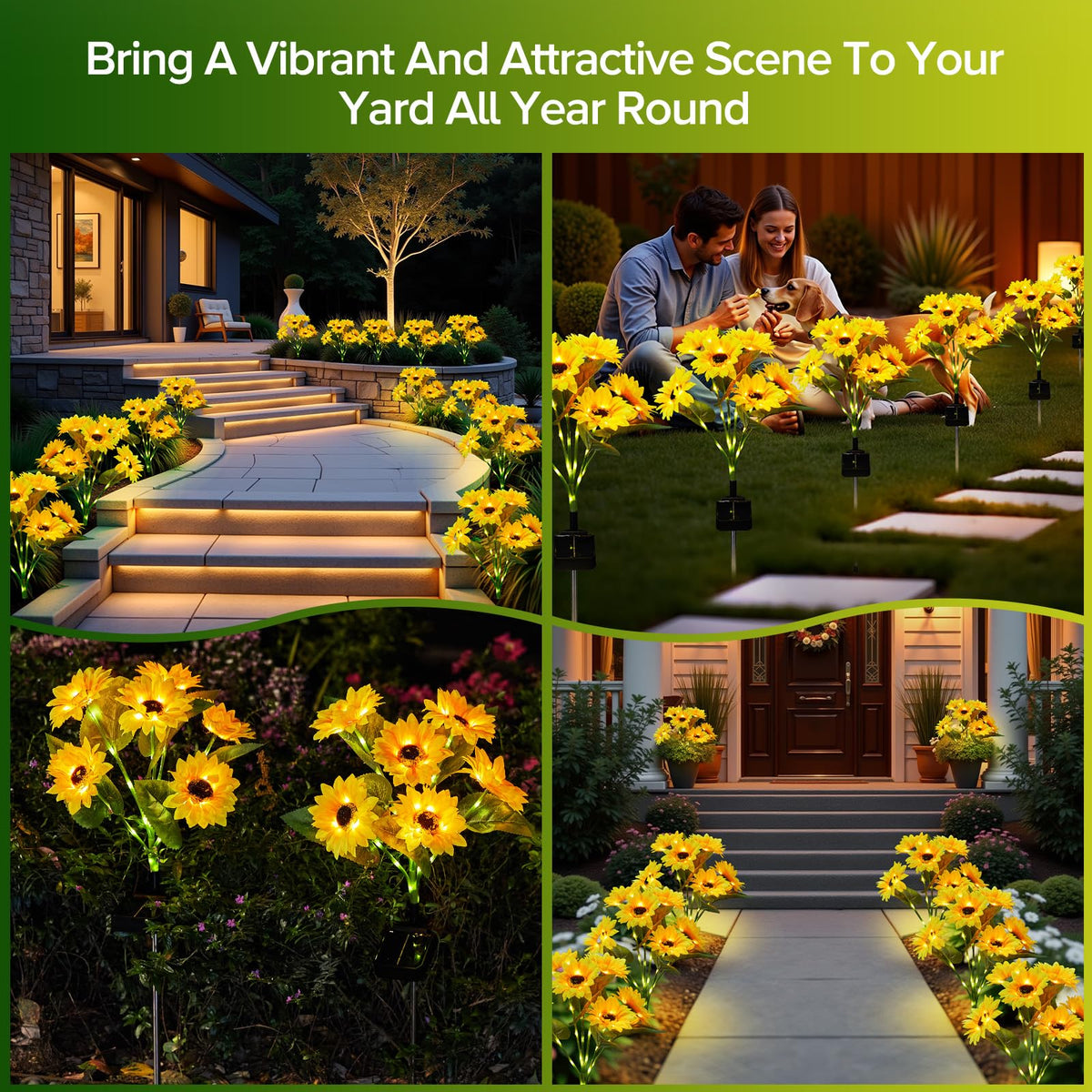 Ahaorigin garden decor with six sunflowers brightening the yard