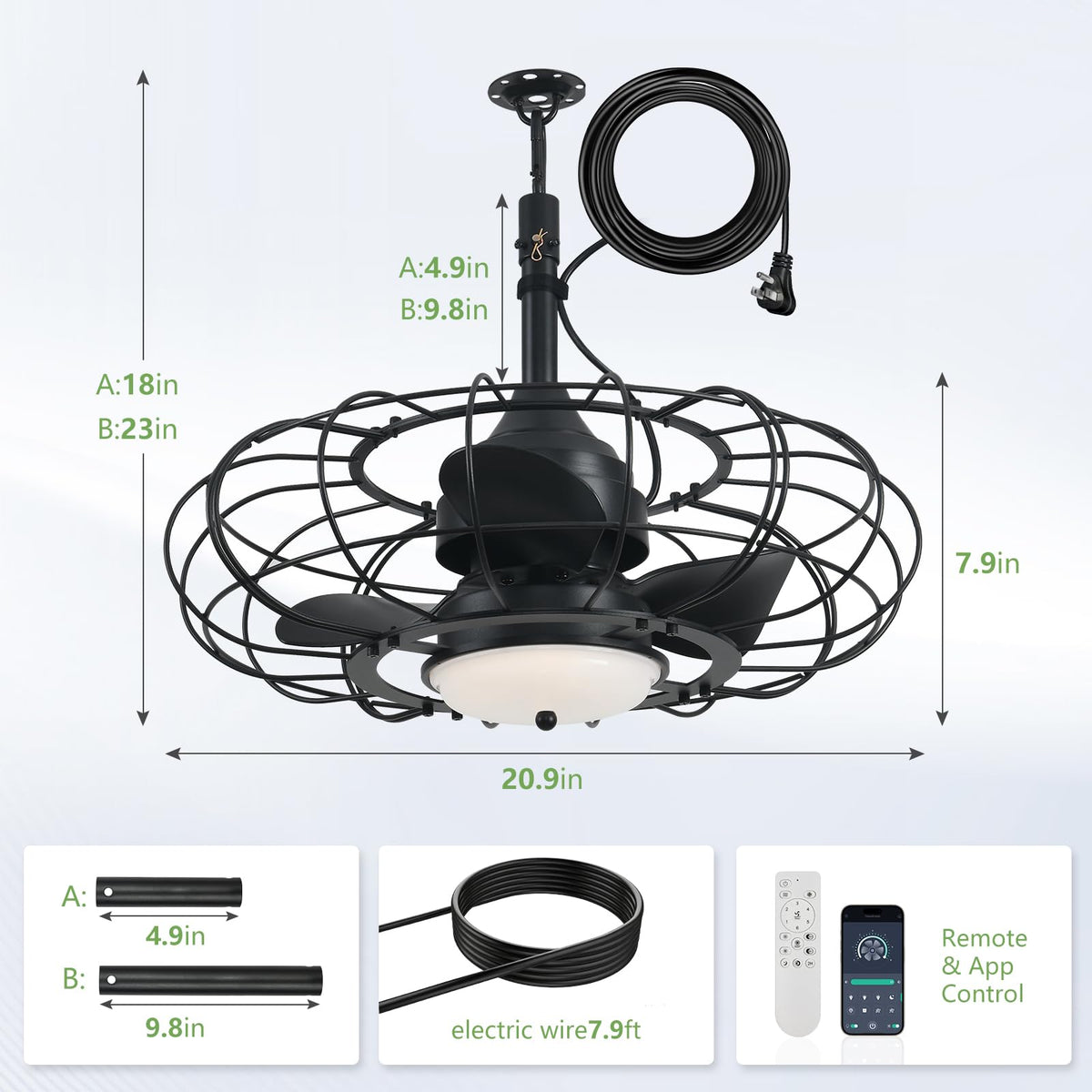 AHAWILL gazebo fan hanging installation shown for easy setup