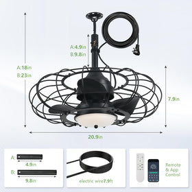 AHAWILL gazebo fan hanging installation shown for easy setup