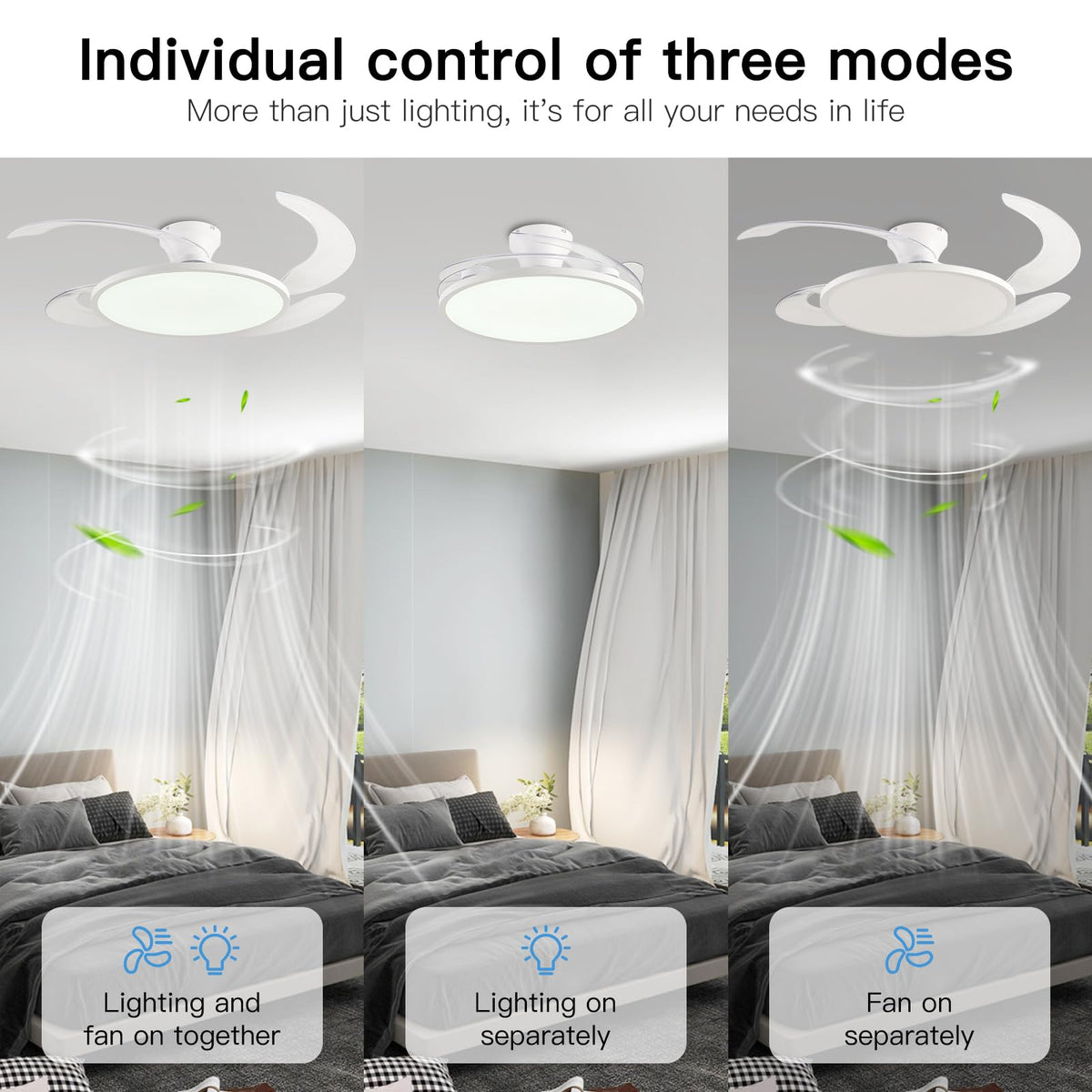 AHAWILL ceiling fan with remote control for easy operation from anywhere in the room.