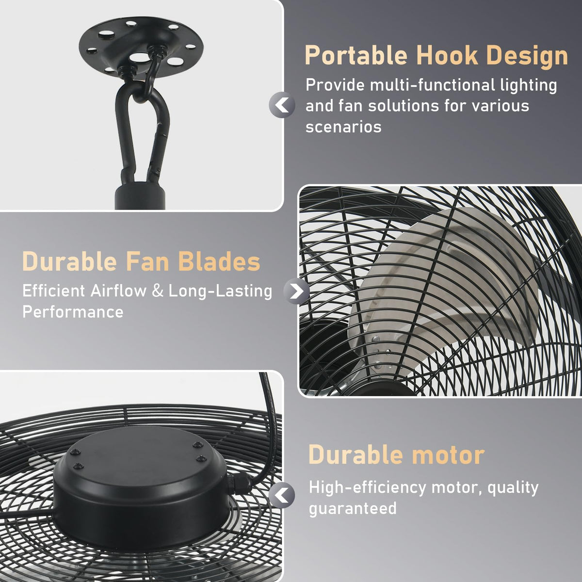 AHAWILL reversible rotation supports all-season air movement.
