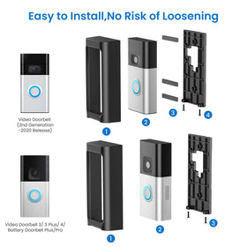 AHBTEYM no-drill doorbell holder enables quick, clean mounting.
