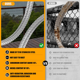 AHEONLAR deck railing and fence setup with cable system
