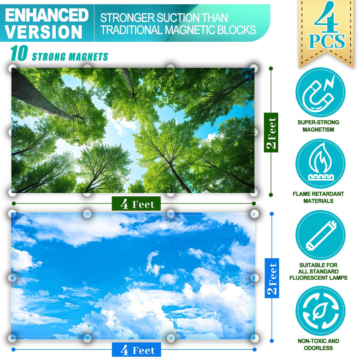 Aheroi forest-style fluorescent light cover reduces direct glare while preserving visibility.
