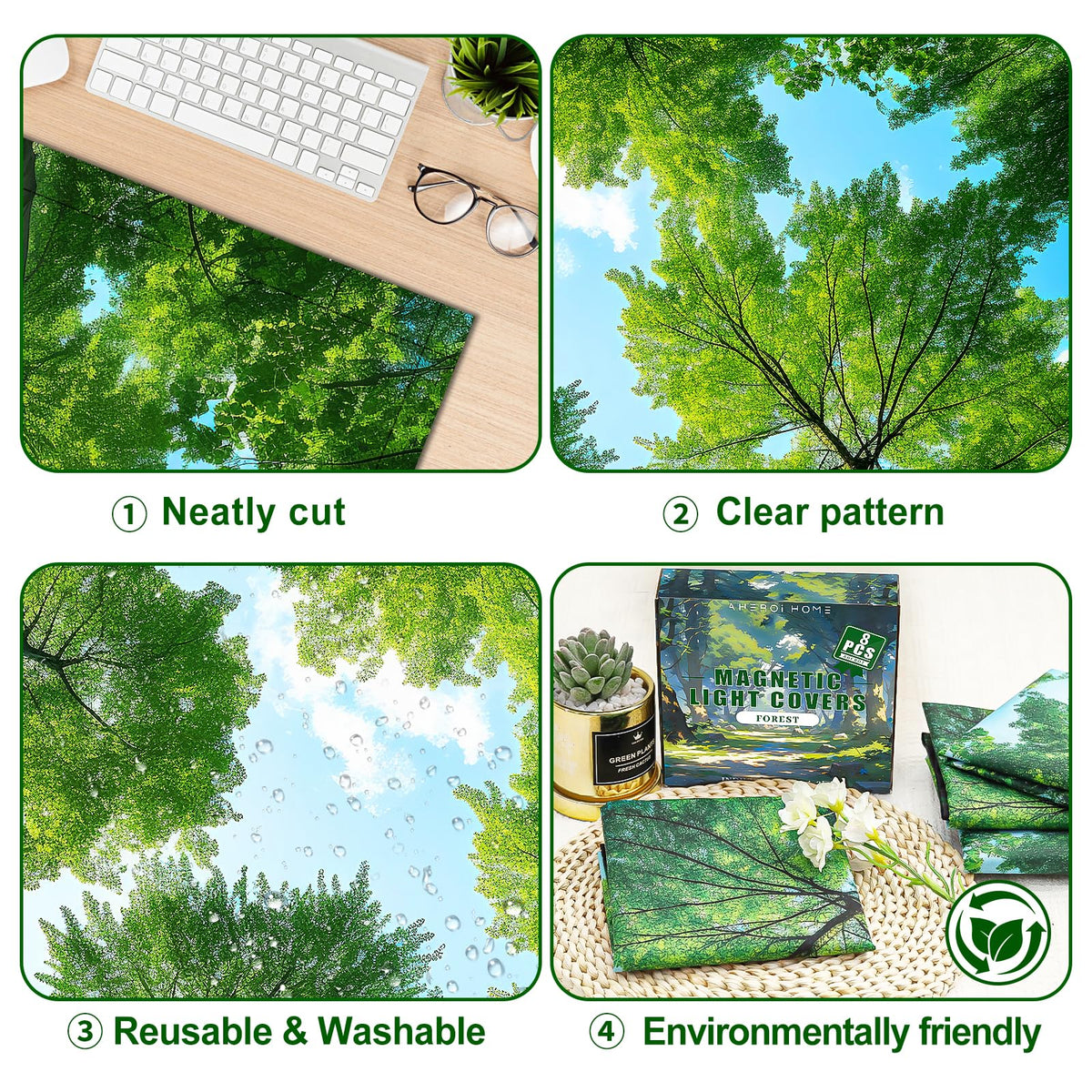 Aheroi forest light covers in classroom setting reduces direct glare.