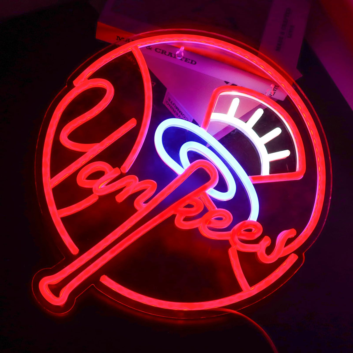 AHlove baseball neon sign fits a man cave or game zone.
