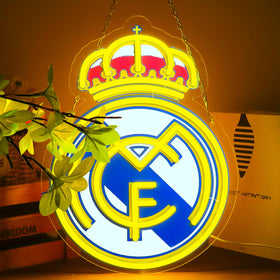 AHlove football team logo neon sign on wall for lively room atmosphere.