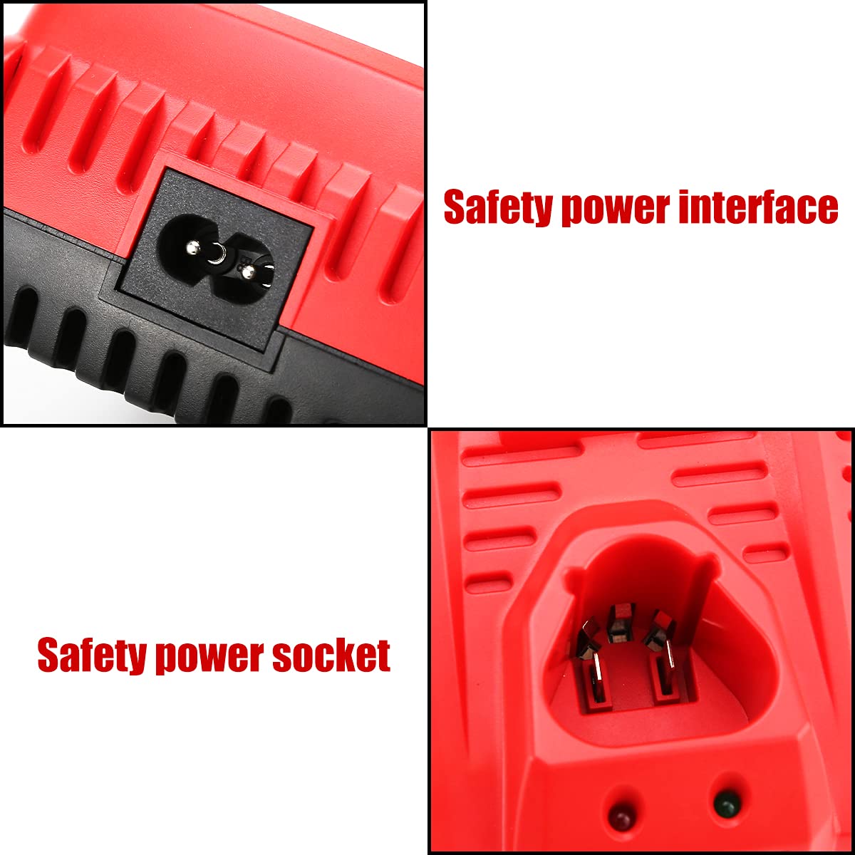 Ahomtikk 12V charger highlights compatibility and rapid recharge.