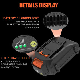 Ahomtikk Worx compatibility list showing broad tool support.