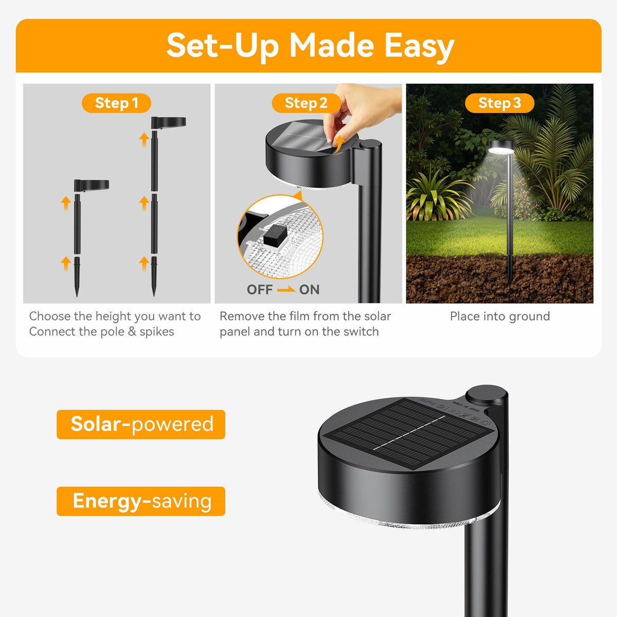Ahaorigin solar pathway light operating at night for safe navigation