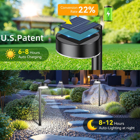 Ahaorigin solar pathway light side view in a garden setting