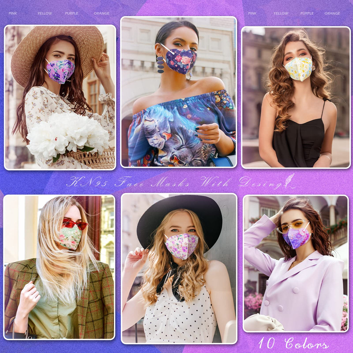 AHOTOP KN95 floral patterns offer versatile daily wear.