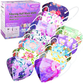 AHOTOP KN95 floral design front view offers breathable daily protection.