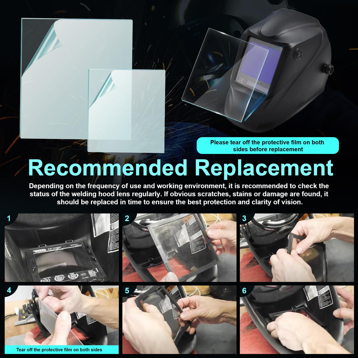 Ahuliao eye protection during welding highlights glare reduction and safety benefits.